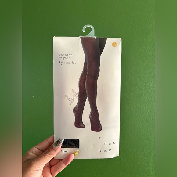 A New Day Black Sparkle Tights size S/M - Picture 1 of 4